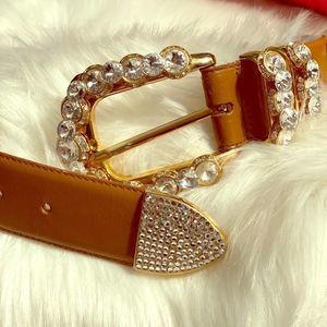 Liz Claiborne Bonded Leather Rhinestone Belt